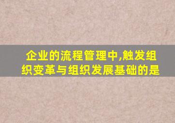 企业的流程管理中,触发组织变革与组织发展基础的是