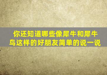 你还知道哪些像犀牛和犀牛鸟这样的好朋友简单的说一说
