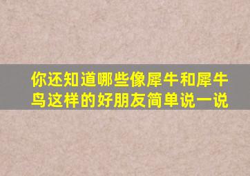 你还知道哪些像犀牛和犀牛鸟这样的好朋友简单说一说