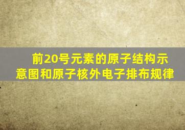 前20号元素的原子结构示意图和原子核外电子排布规律