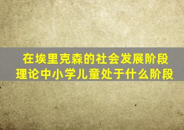 在埃里克森的社会发展阶段理论中小学儿童处于什么阶段