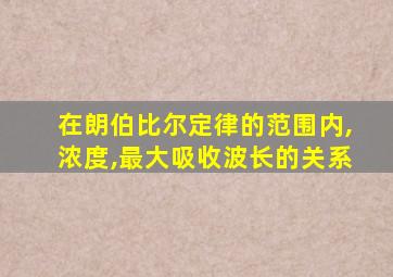 在朗伯比尔定律的范围内,浓度,最大吸收波长的关系