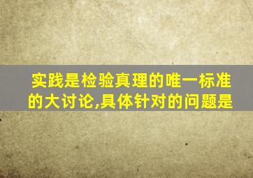 实践是检验真理的唯一标准的大讨论,具体针对的问题是