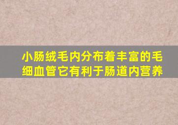 小肠绒毛内分布着丰富的毛细血管它有利于肠道内营养