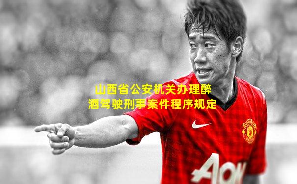 山西省公安机关办理醉酒驾驶刑事案件程序规定