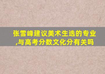 张雪峰建议美术生选的专业,与高考分数文化分有关吗