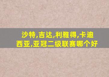 沙特,吉达,利雅得,卡迪西亚,亚冠二级联赛哪个好