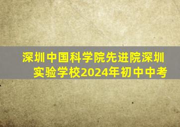 深圳中国科学院先进院深圳实验学校2024年初中中考