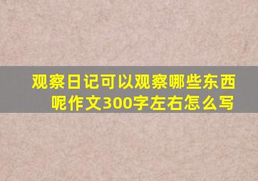 观察日记可以观察哪些东西呢作文300字左右怎么写