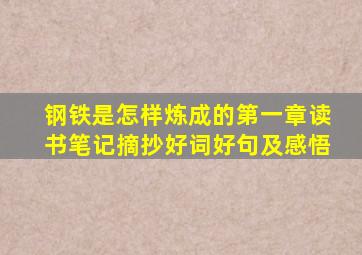 钢铁是怎样炼成的第一章读书笔记摘抄好词好句及感悟